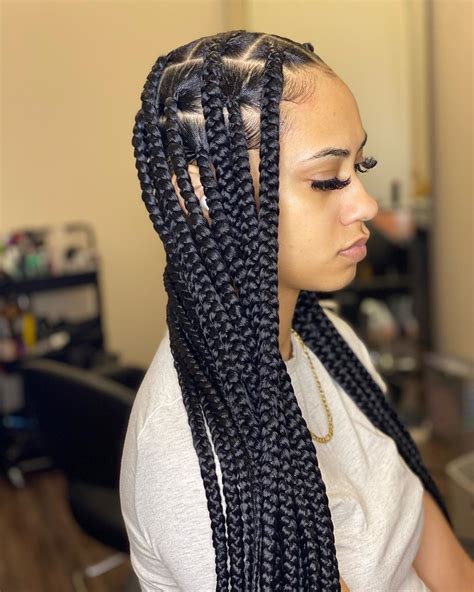 jumbo box braids hairstyles